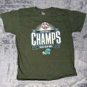 Blue 84 Tulane Green Wave 2025 Football Championship Champs Graphic T-Shirt L